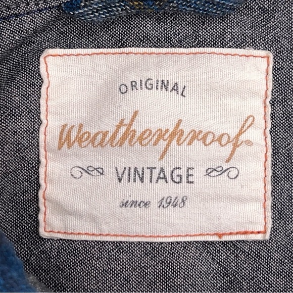 Medium Weatherproof Mens Blue Flannel Button Up Long Sleeve Cotton Blend - Picture 12 of 16